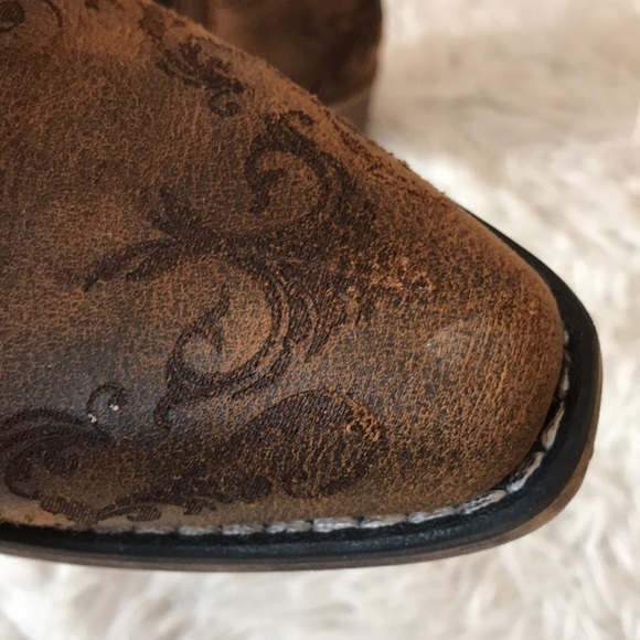 Roper Brown Ankle Boots with Floral Design - Picture 7 of 10